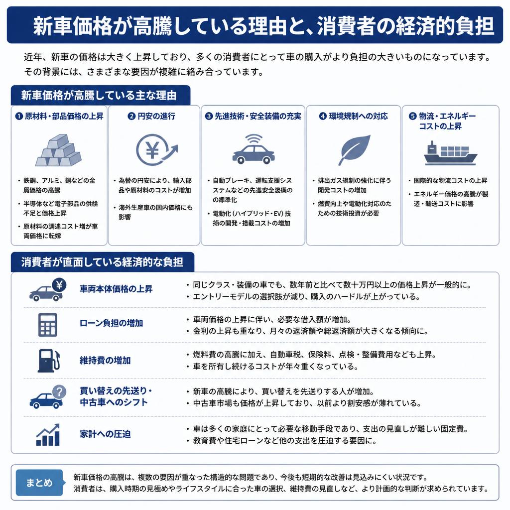 今の新車価格事情とその影響