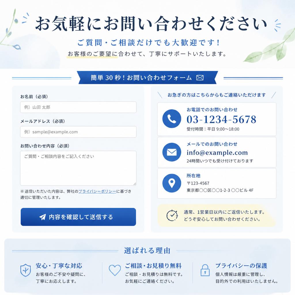 今すぐお問合せを！